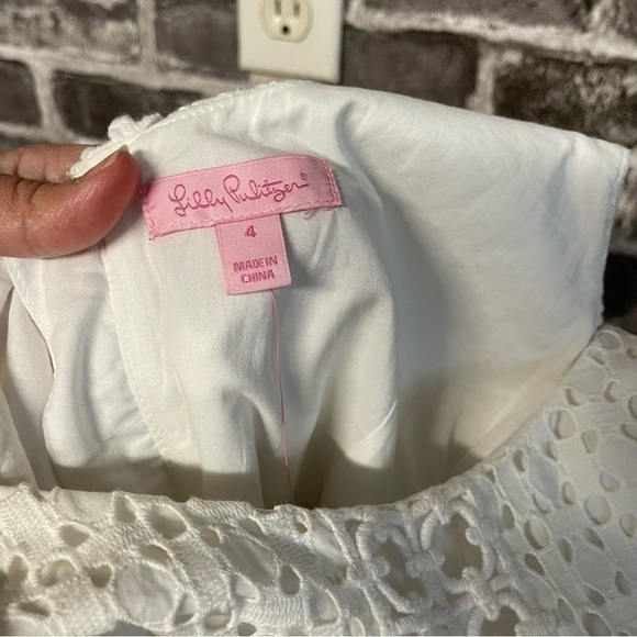 NWT Lilly Pulitzer Delia shift dress white crochet sleeveless - Picture 13 of 14